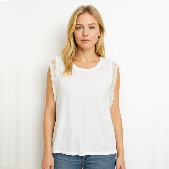 White House Black Market Tops - 2/$30 White House Black Market Lace Sleeve Top Medium #10000